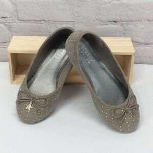 Simply Styled Girls Shoes Size 13 Gray Rhinestone Accents Ballet Flats